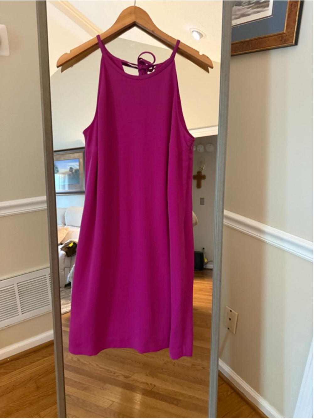 Women's Banana Republic Fuchsia Halter Neck Shift Dress Size 10